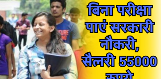 Sarkari Job: बिना परीक्षा पाएं सरकारी नौकरी, मिलेगी 55000 रुपये महीने की सैलरी, जानिए डिटेल