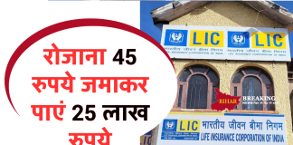 LIC की इस दमदार स्कीम में रोजाना 45 रुपये जमाकर पाएं 25 लाख रुपये, ये है पूरा कैलकुलेशन LIC की इस दमदार स्कीम में रोजाना 45 रुपये जमाकर पाएं 25 लाख रुपये, ये है पूरा कैलकुलेशन