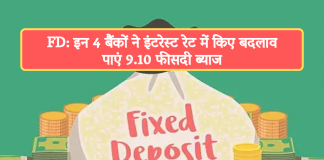 FD: इन 4 बैंकों ने इंटरेस्ट रेट में किए बदलाव, पाएं 9.10 फीसदी ब्याज