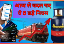 Rule Change From Today! क्रेडिट कार्ड, LPG दाम से UPI तक… आज से बदल गए ये 7 बड़े नियम, जाने किस पर होगा असर Rule Change From Today! क्रेडिट कार्ड, LPG दाम से UPI तक... आज से बदल गए ये 7 बड़े नियम, जाने किस पर होगा असर