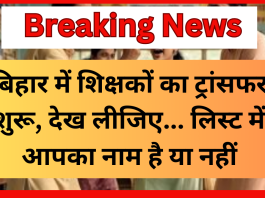 Bihar Teacher Transfer News! बिहार में शिक्षकों का ट्रांसफर शुरू, देख लीजिए... लिस्ट में आपका नाम है या नहीं