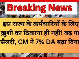 DA Increase 7 Percent : इस राज्य के कर्मचारियों के लिए ख़ुशी का ठिकाना ही नही! बढ़ गई सैलरी, CM ने 7% DA बढ़ा दिया