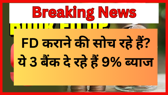 High-Interest FD Banks : FD कराने की सोच रहे हैं? ये 3 बैंक दे रहे हैं 9% ब्याज, देखें कितना मिलेगा मुनाफा