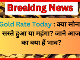 Gold Rate Today : क्या सोना- सस्ते हुआ या महंगा? जाने आज का क्या हैं भाव?