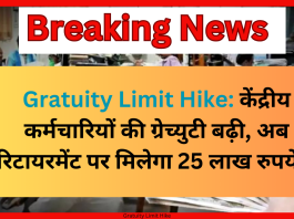 Gratuity Limit Hike: केंद्रीय कर्मचारियों की ग्रेच्युटी बढ़ी, अब रिटायरमेंट पर मिलेगा 25 लाख रुपये...