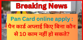 Pan Card online apply : पैन कार्ड अप्लाई किए बिना कौन से 10 काम नहीं हो सकते? Pan Card online apply : पैन कार्ड अप्लाई किए बिना कौन से 10 काम नहीं हो सकते?
