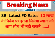 SBI Latest FD Rates : 10 लाख के निवेश पर कितना ब्याज मिलेगा? देखें पूरा गणित SBI Latest FD Rates : 10 लाख के निवेश पर कितना ब्याज मिलेगा? देखें पूरा गणित