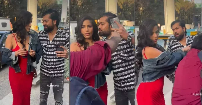 Poonam Pandey Viral Video : 'ये उदित नारायण की बुआ का बेटा है', पूनम पांडे ने जबरन किया किस; फैन का वीडियो वायरल